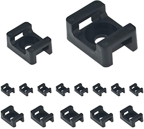 190 Pieces Black Cable Tie Bases,Cable Tie Mounts Saddles (Black)