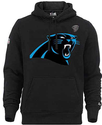 New Era NFL Hoody großes Teamlogo Carolina Panthers Kapuze Sweater American Football schwarz mit CapSpin Pin - M