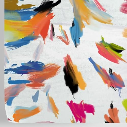 WALLPAPERS 4 BEGINNERS - Ökologische Bunte Pinselstriche Tapete | 8 Bögen 100x70 cm | Einfach anzubringen & zu entfernen | Italienisches Design | Umweltfreundlich, 5,5qm