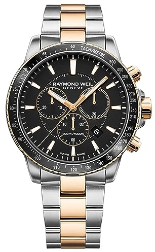 Raymond Weil Tango Herren-Armbanduhr 8570 -SP5-20001 rund Chronograph Quarz, Schwarz, Boite 43 mm, Armband