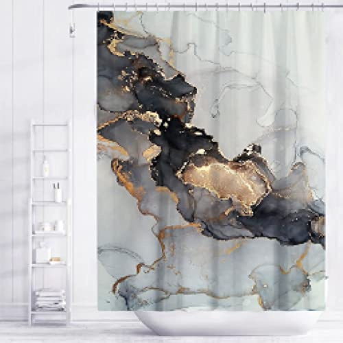 YTITILUCK Rideau de Douche en marbre esthétique pour Salle de Bain Rideau de Baignoire imperméable décor Rideaux Suspendus décoration 90x190cm(WxL) Stall-Shower-Curtain