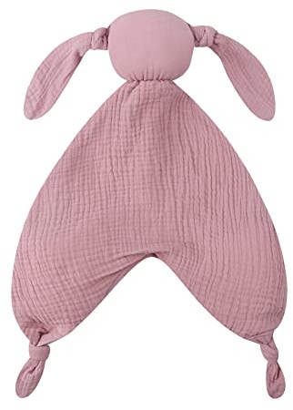 URFEDA Schnuffeltuch Hase, Baby Kinder Schmusetuch personalisiert Kuscheltuch Geschenkidee Junge Mädchen Organic Green Bio Spucktuch Baby Zubehör