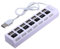 Remorui 7-Port USB 2.0 HUB Multi Port USB Splitter High Speed Adapter ON/OFF Switch for Laptop, PC, Computer, Mobile HDD, Flash Drive White