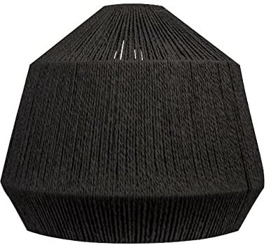 MiniSun | Black Large Modern Woven Rope Ceiling Pendant Light Shade | Pendant Lights, Home Décor & Improvement Essential | Includes Bulb [3000K Warm White] | 450mm Shade Width