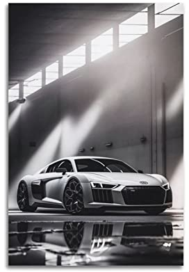 ZONDER Sportauto-Poster für Audi R8 Rennwagen, Superauto, dekoratives Gemälde, Leinwand, Wand- und Kunstbild, modernes Familien-Schlafzimmer, Dekoration, 30 x 45 cm