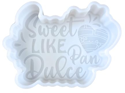 Sweet Like Pan Dulce Mexican Bread Car Freshie Silicone Mold with Words Quotes Latino 3 x 4.25 x 1.2” inch Sweet Bread Concha Hispanic for Scented Aroma Beads, Car Candle, Oven Safe Up to 450 F