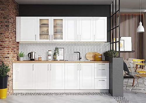 Genérico Muebles de Cocina Completa 260 cms Color Blanco Brillo ref-51
