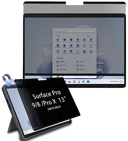 HaruYo 1 Stück Magnetischer Sichtschutz Kompatibel mit Surface Pro 9 (2022) / Pro 8 (2021) / Pro X(2021, 2019), Privacy Screen Protector Displayschutz, Abnehmbar Anti Blaulicht Antispy Privatsphäre