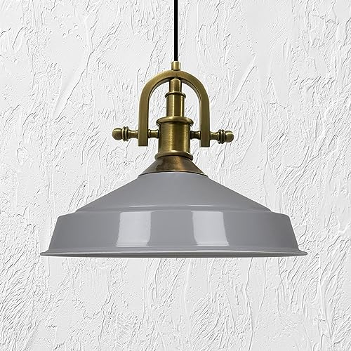 bamyum Asletl-Marine Lampadario a Sospensione Vintage, Lampada Vintage Industriale 40 cm Diametro, Lampadario Sospensione Vintage, Lampada Vintage, Lampada a Sospensione Industriale, Lampadario Grigio