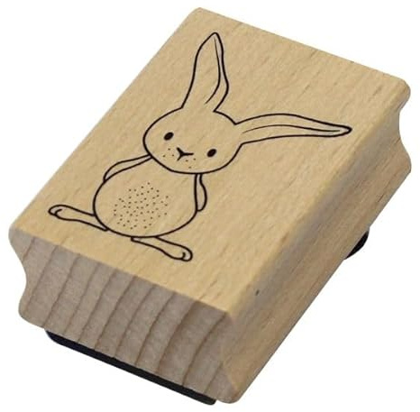 Artoz Holzstempel Hase, Buchenholz, 50 x 35 x 19 mm, FSC-Zertifiziert, für Scrapbooking, Kartenbasteln und Geschenkverpackungen, Swiss Design