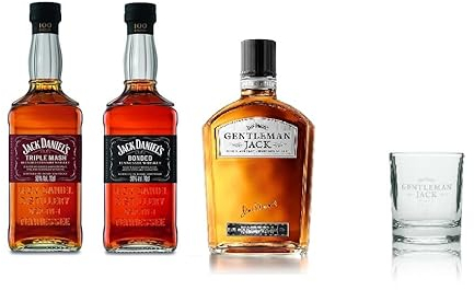 Jack Daniel´s Probier Box (1 x Jack Daniel´s Bonded 0,7l + 1 x Jack Daniel´s Triple Mash a 0,7l + 1 x Jack Daniel´s Gentleman a 0,7lJack + 1 Glas (Gentleman) a 0,2l