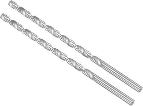 CoCud Extra Long High Speed Steel Twist Drill Bits, 8mm Diameter 200mm Length, Straight Twist Jobber Drill Bit - (Applications: for Metal Woodwork Plastic Aluminum), 2-Pieces
