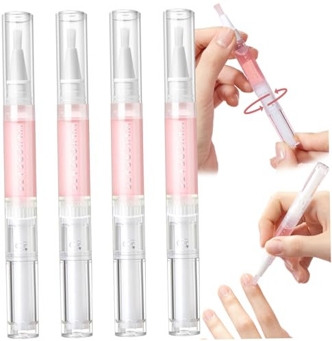 Nagelölstift Nagelöl Nagelhaut 4 Stück um 360° drehbares Nagelwachstumsöl Rosenduft Nagelhautöl für Nägel tragbarer Nagelpflegestift zum Befeuchten Stärken und Aufhellen