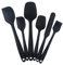 Lychico Silicone Spatula Set (6 Piece), Food Grade Rubber Spatulas for Baking, Cooking, and Mixing High Heat Resistant Non Stick Dishwasher Safe BPA-Free, Black