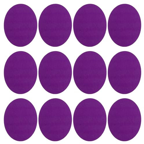 PATIKIL Iron-on Patches, 12 Pack Velvet Elbow Knee Patches Oval Repair Patches Kit for Clothing Sweater Pants Shirts Jackets Mending and Decorating, Purple