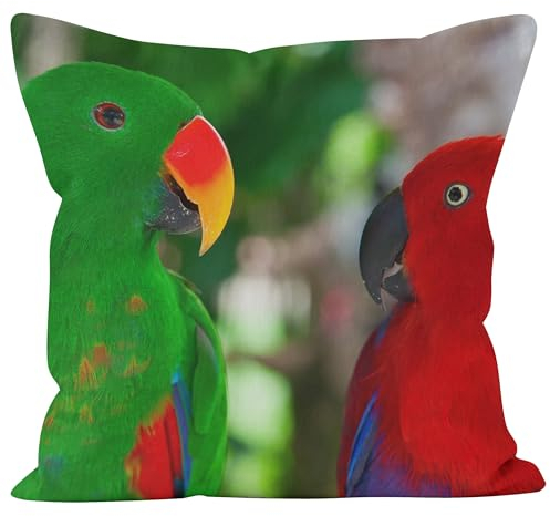 CEVAN Leinen Kissenbezüge Dekokissen Kissenhülle XXL Papagei Kissenbezüge Flauschig Kissenbezug Loungemöbel Kissenbezüge Sofa Dekor 45x45cm,1Pcs