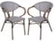 2er Set Stapelstuhl Toskana Garten Terrasse Stuhl Essstuhl Gartenmöbel braun