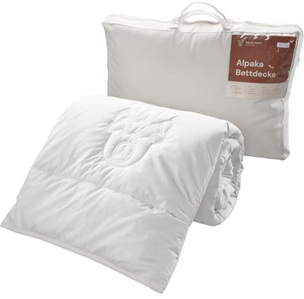 Alpaka Store Bettdecke - Alpaka Decke 135x200 cm, Made in Germany mit idealer Steppung und Alpakakopf (Winter, 135 x 200 cm)
