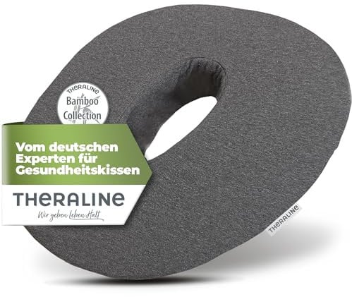 Theraline Ergonomischer Sitzring zur Steißbein Entlastung, Sitzring nach OP, Geburt oder als Hämorrhoiden Sitzkissen, orthopädisches Donut Kissen (Anthrazit Melange)