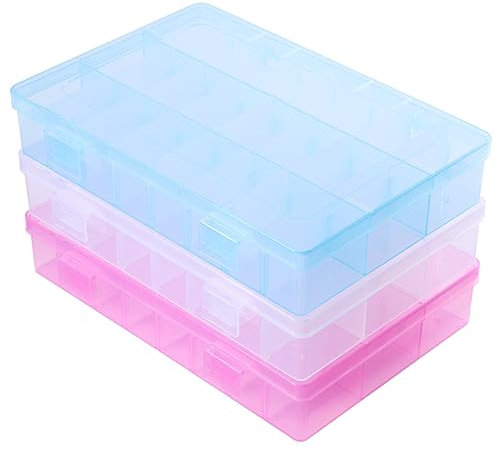 HAWILLOSCH Aufbewahrungsboxen Aus Kunststoff mit Fächern Multifunktionales Aufbewahrungskoffer-Set für Schmuck Miniteile Reisezubehör