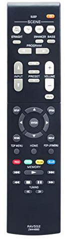 RAV552 ZW44660 Ersetzte Fernbedienung Passend für Yamaha AV Receiver HTR-3072 HTR-4068 TSR-5790 TSR-5790BL RX-V579 RX-V381 RX-V383 RX-V385 HTR-3068 RX-V379 RX-V479 HTR-3069 HTR-3071
