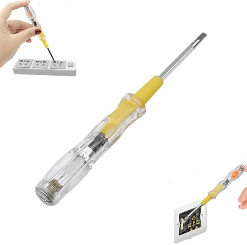 LQQDREX Voltage Pen, Induction Electric Pen Screwdriver, Point Contact Test Pen,Contact Voltage Tester Pen,Circuit Tester Voltage Detecter Pen, Electric Test Pen Screwdriver Neon Tube 100-500V