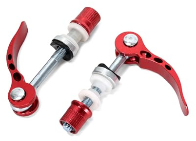 Ruimou 2pcs Aluminum Alloy Bicycle Seatpost Binder Bolt, Red Quick Release Bolt M6 x 70mm, for All Kinds of Bicycles