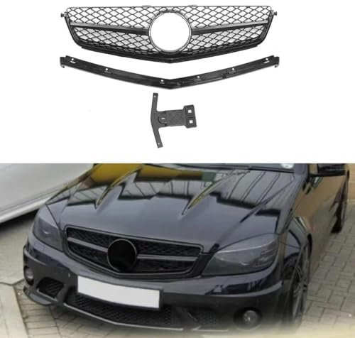 XATHKJOE Parrilla Frontal para Parachoques de Coche para Mercedes-Benz W204 C63 2009 2010 2011 Parrilla Frontal para radiador,Rejilla Parachoques Parrilla Delantera