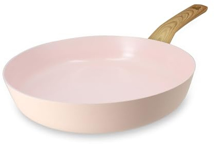 MENASTYL - Poêle 28cm avec revêtement antiadhésif céramique (Sans PFAS/Sans PTFE) tous feux dont induction - En Aluminium - Gamme Colorama - Rose - 6020922