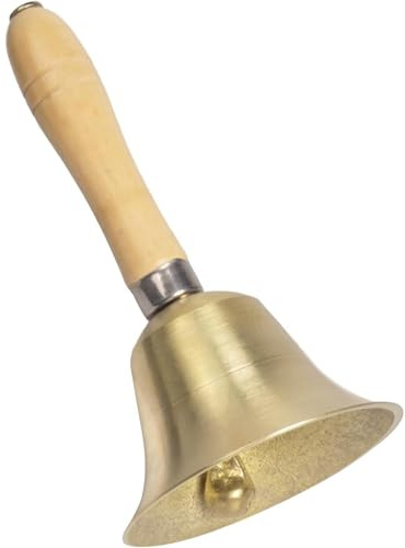 Pixaro Hand Bell, Solid Brass Bell Handbells, Tea Hand Bell, Santa Bell for School, Church, Hotel, Christmas, Wedding Service