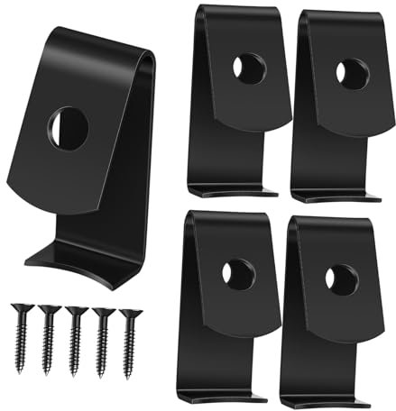 BEBEMOKO Blumentopf-Haken, Pflanzenstütze, Blumentopf-Clip, Aufhänger aus Terrakotta, Topflappen zum Aufhängen, Blumentopf-Clips, Terrakotta-Folie, strapazierfähig, Metall, schwarz, 5 Stück