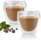 Lot de 2 verres à café isothermes à double paroi - 80 ml, 150 ml, 250 ml - Pour latte, Iced Americano, lait (2 x 150 ml)