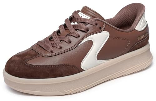 Skechers Damen Hotshot Hi Lifted Luxe Turnschuhe, Brown Duraleather/Leather/Trim, 41 EU