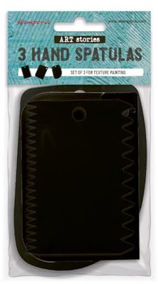Stamperia - 3 Hand Spatulas for Crafts and Mixed Media Projects, Flat, Smooth, or Grooved with Teeth, Perfect for Creating Desired Textures with Pastes and Thick Paints