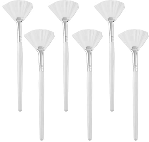 YCSHIPO 6 PCS Soft Facial Fan Brush for Face Mask & Skincare Application - Cosmetic Tools