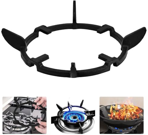 Plomveriq Wok Ring, Cast Iron Ring, Wok Stand for Gas Hob, Burner Pan Support, Universal Stove Rack Pan Support, Trivet Non-Slip Pot Stand for Kitchen Gas Hob Cooking Pot and Cookers