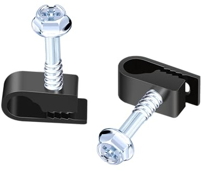 TKCHAX Cable Clips with Screws Fastener- All Weather Wire Clips for Coaxial, Ethernet,Electrical Cables,Brick/Stucco Siding Clips, UV-Resistant for Outdoor Wall Mount (Black, 30PCS/Pack)
