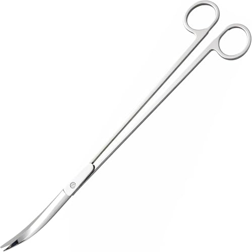 25cm Stainless Steel Aquarium Scissors Long Fish Tank Plant Scissors Curved Aquarium Plant Trimming Fish Tank Cleaning Tool