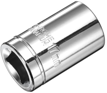TA-VIGOR 12 Point Socket 1/2 Drive by 17mm Metric Shallow Socket Chrome Vanadium Steel, 1/2 Sockets with Polished Chrome Finish for Ratchet Wrench, Mechanical Maintenance DIY Tool