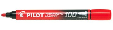 Permanent Marker Bullet Tip Red sca-100-raa