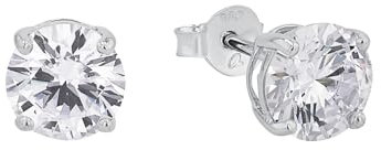 Amor Ohrstecker 925 Sterling Silber Damen Ohrschmuck, mit Zirkonia synth., 0,7 cm, Silber, Kommt in Schmuck Geschenk Box, 9426706