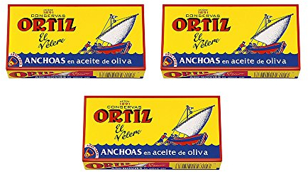 Ortiz Anchoas En Aceite De Oliva - Anchovies In Olivenöl, Sardellenfilets, 3er Pack (3 x 47 g)