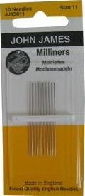 John James Milliners / Straws Hand Sewing Needles - Size 11