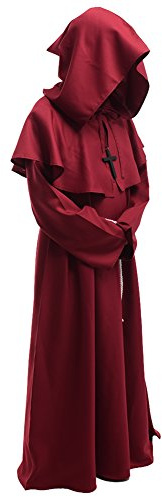 BLESSUME Priester Robe Mönch Mittelalterliche Kapuze Kapuzenmönch