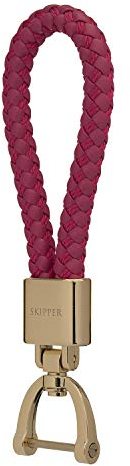 Skipper Schlüsselanhänger aus Kunstleder geflochten in vielen Farben und Edelstahl Gold - 28Skipper - Pink
