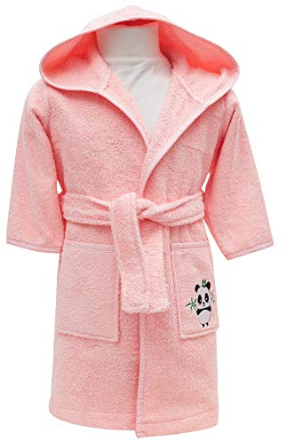 sei Design DEIN BIO-BADEMANTEL Frottee Baby Bademantel | 100% BIO Baumwolle | 6+ bis 3-4 Jahre |Kinder Bademantel | 74/80 Rosé