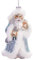 BRUBAKER Weißer Weihnachtsmann Silber - Handbemalte Weihnachtskugel aus Glas - Mundgeblasener Christbaumschmuck Figuren Deko Anhänger Baumkugel - 15 cm