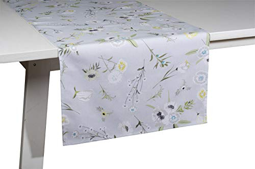 Pichler Charlotte Tischwäsche bunt Blumen Blüten (blau, 50x150cm Tischläufer)