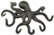Bronze Oktopus Kleiderhaken mit 6 Tentakelhaken Gusseisern Wandmontierter Haken 10 Zoll für Hut Schal Schlüssel Rucksack