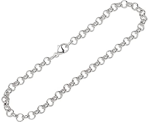 NKlaus Pulsera Plata de Ley 925 20cm cadena de guisantes redonda ancha pulsera de diseño unisex 12248